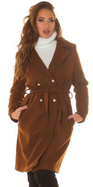 Musthave Coat with golden details Brown
